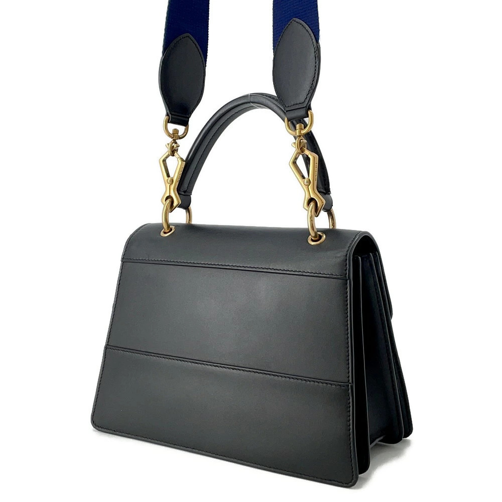 Gucci Margaret Queen Shoulder Bag Handbag Leather Black